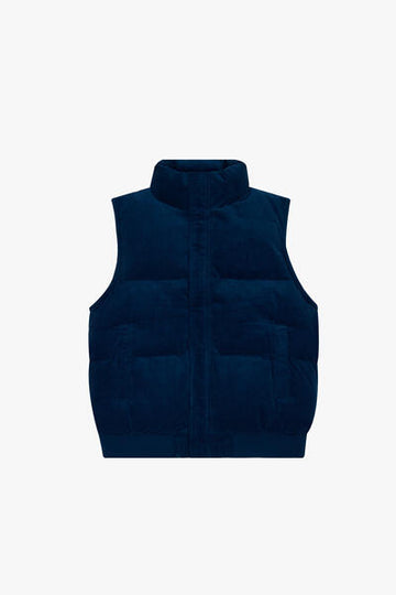 KIDS "ROOK" CORDUROY PUFFER VEST BLUE