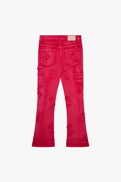 VPLAY KIDS “LOOMIS” STACKED DENIM RED WASHED