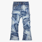 KIDS "PATCHWORK" - BLUE WASH JEANS