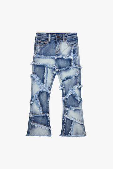 KIDS "PATCHWORK" - BLUE WASH JEANS