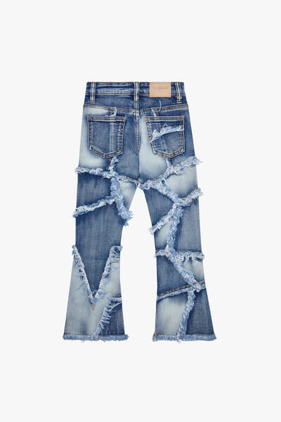 KIDS "PATCHWORK" - BLUE WASH JEANS