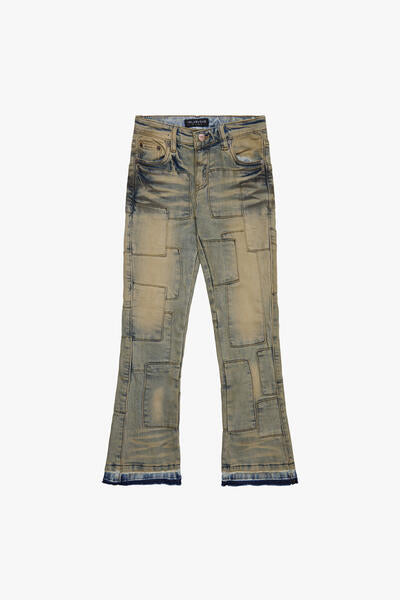 KIDS "MONTAGNE" DENIM STACKED DIRTY VINTAGE WASH