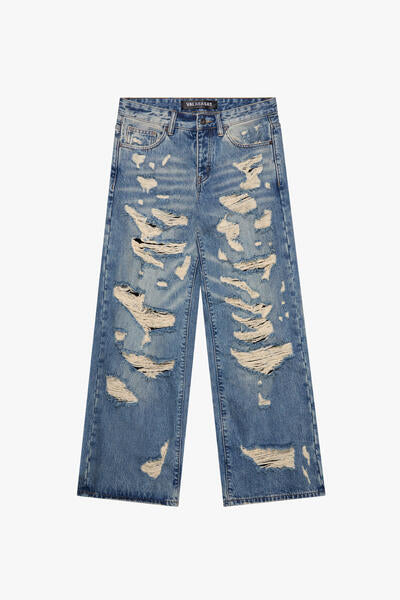 "SPLINTER" BLUE WASH BAGGY DENIM JEAN