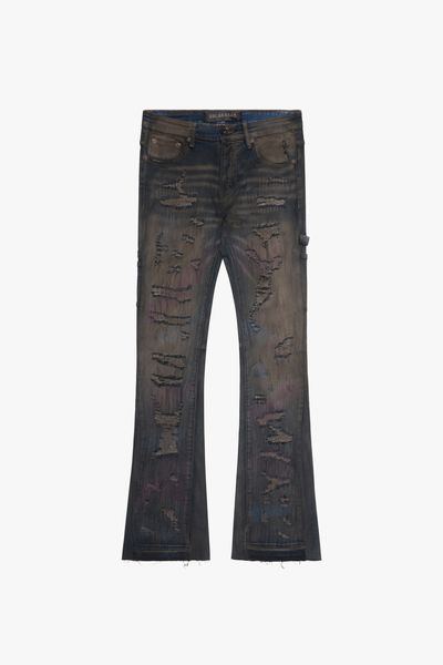 KIDS "ZERO" DENIM STACKED Dark Grey Wash