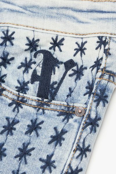 KIDS "ASTERISK" - BLUE BLACK STACKED JEANS