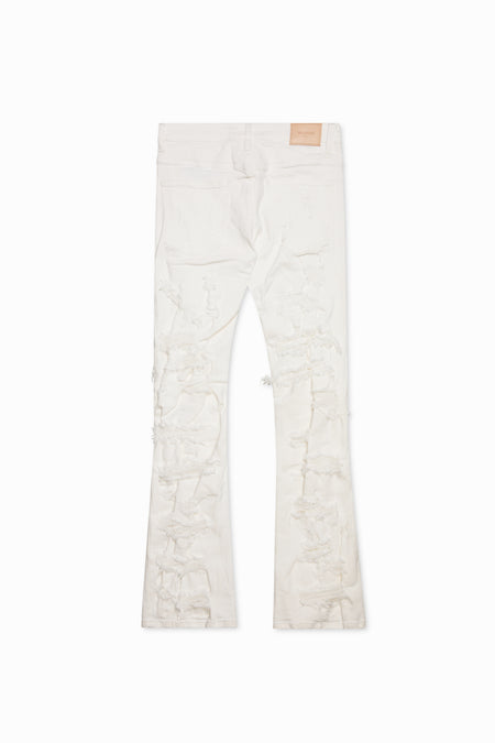 "BREACH' STACKED FLARE DENIM WHITE