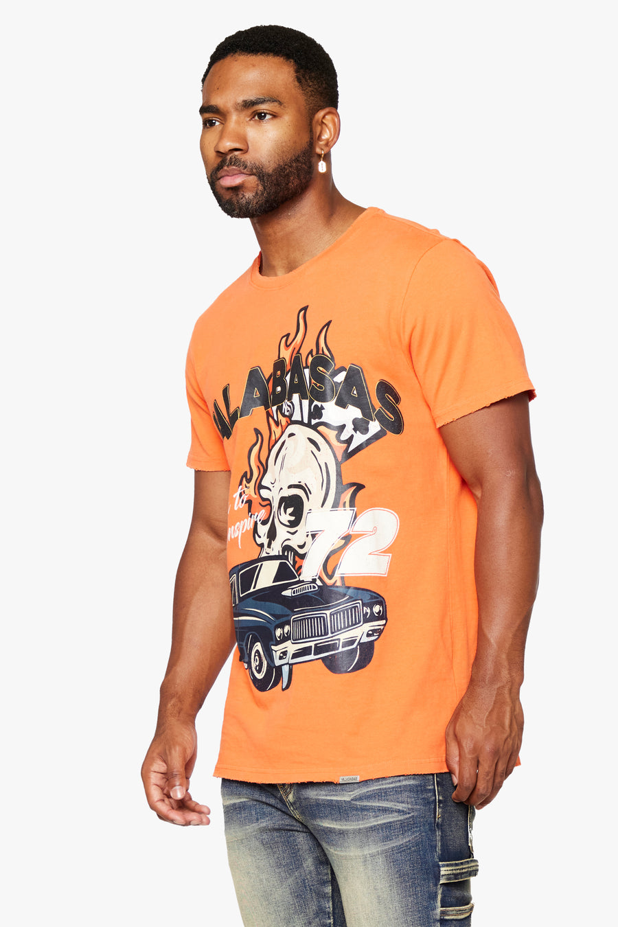 "RAWDEAL" VINTAGE FLAME ORANGE TEE