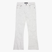 KIDS “CHASE” WHITE DENIM STACKED