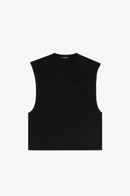 "SLICE" BLACK CUTOFF TEE