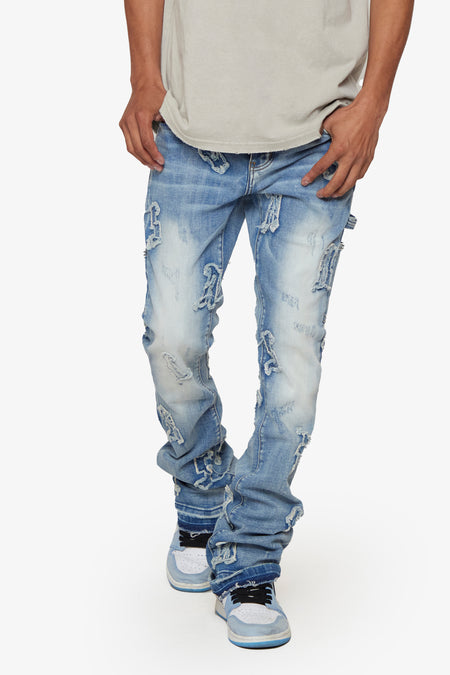 "LOOMIS" LIGHT BLUE WASH FLARED STACKED JEAN