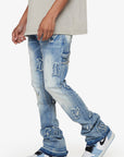 "LOOMIS" LIGHT BLUE WASH FLARED STACKED JEAN