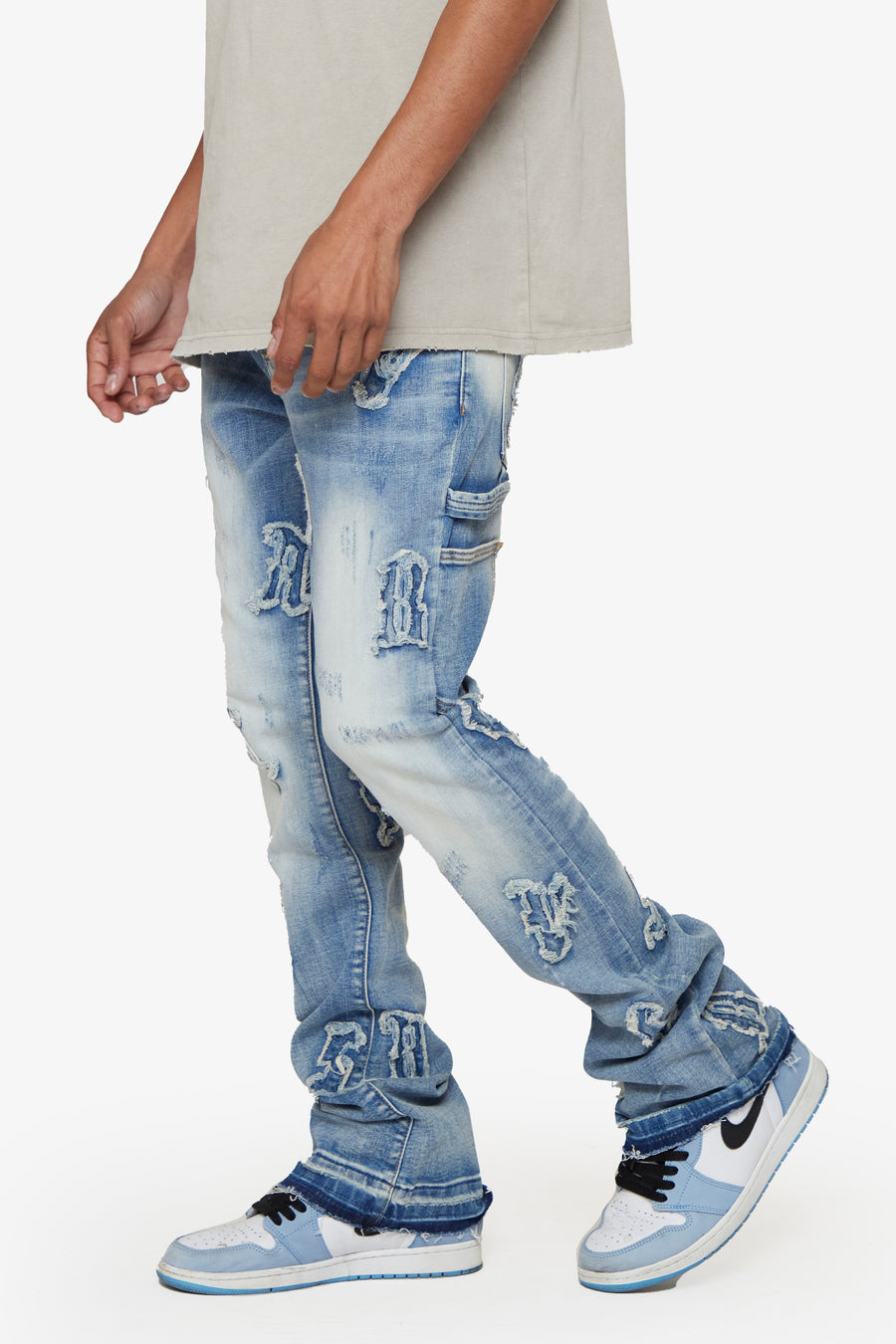 "LOOMIS" LIGHT BLUE WASH FLARED STACKED JEAN