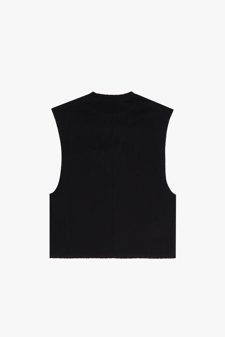 "SLICE" BLACK CUTOFF TEE