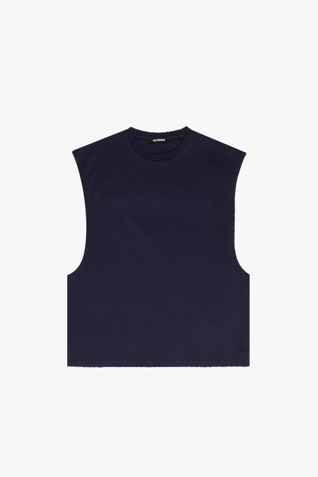 "SLICE" NAVY CUTOFF TEE