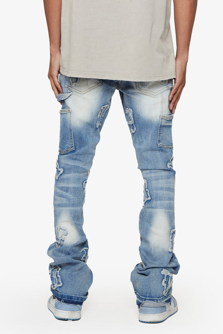 "LOOMIS" LIGHT BLUE WASH FLARED STACKED JEAN