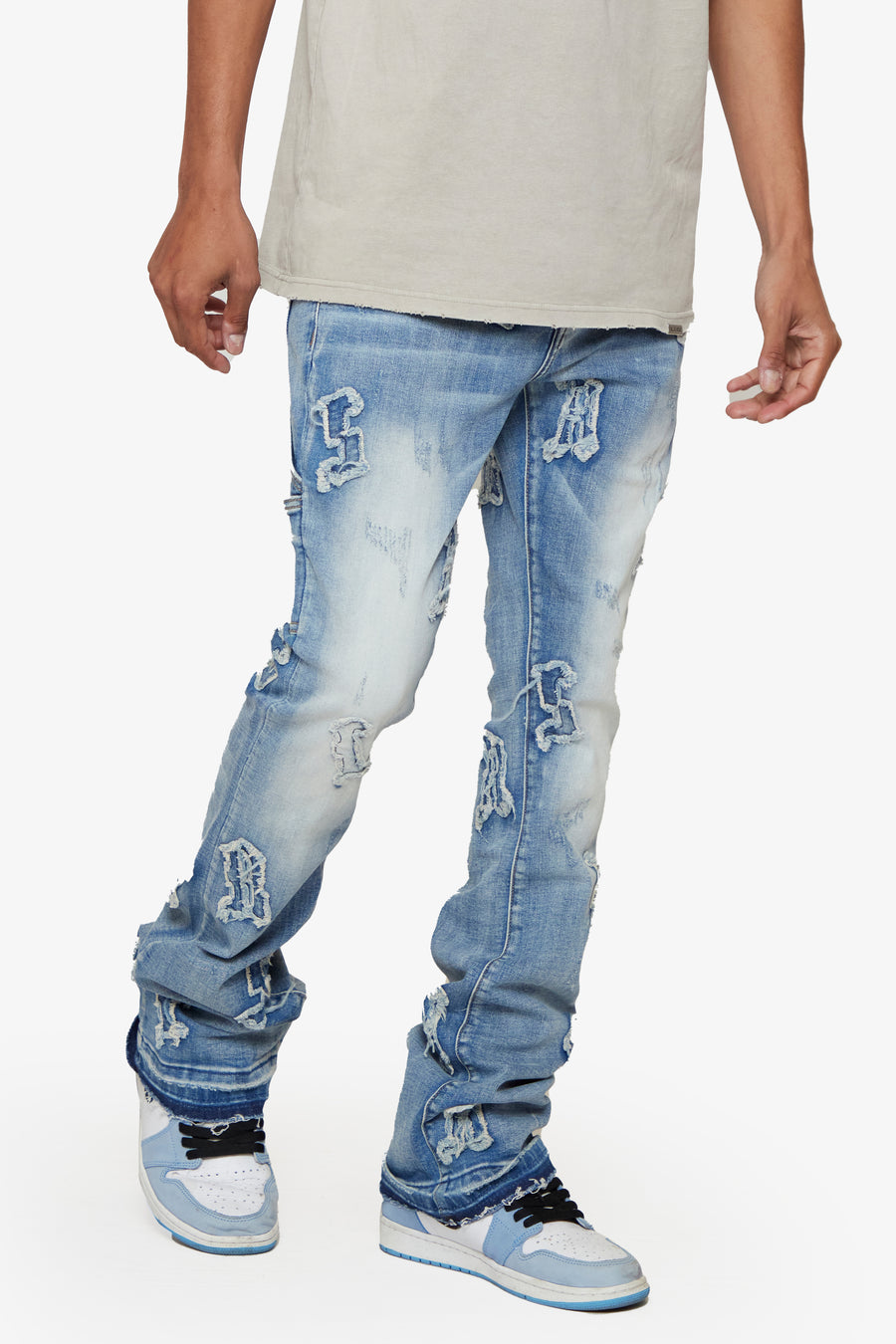 "LOOMIS" LIGHT BLUE WASH FLARED STACKED JEAN