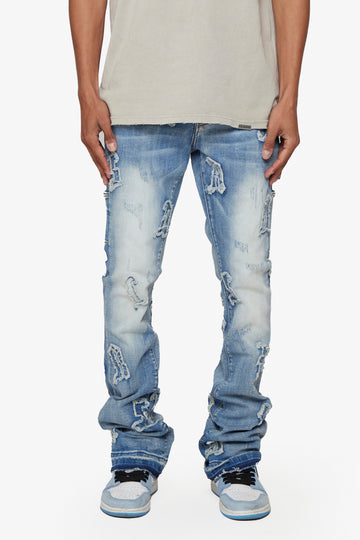 "LOOMIS" LIGHT BLUE WASH FLARED STACKED JEAN