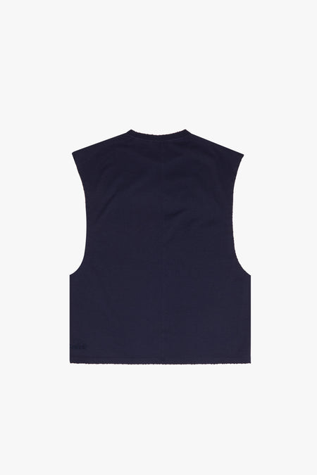 "SLICE" NAVY CUTOFF TEE