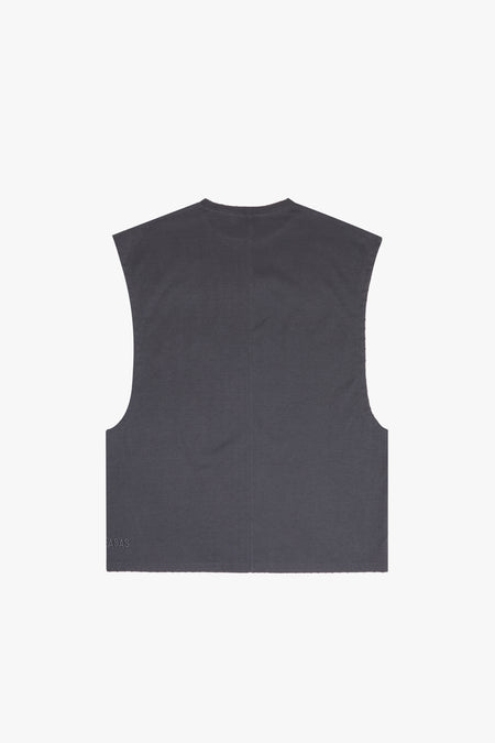 "SLICE" DK. GREY CUTOFF TEE