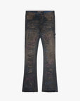 "ZERO" DARK GREY WASH STACKED FLARE JEAN