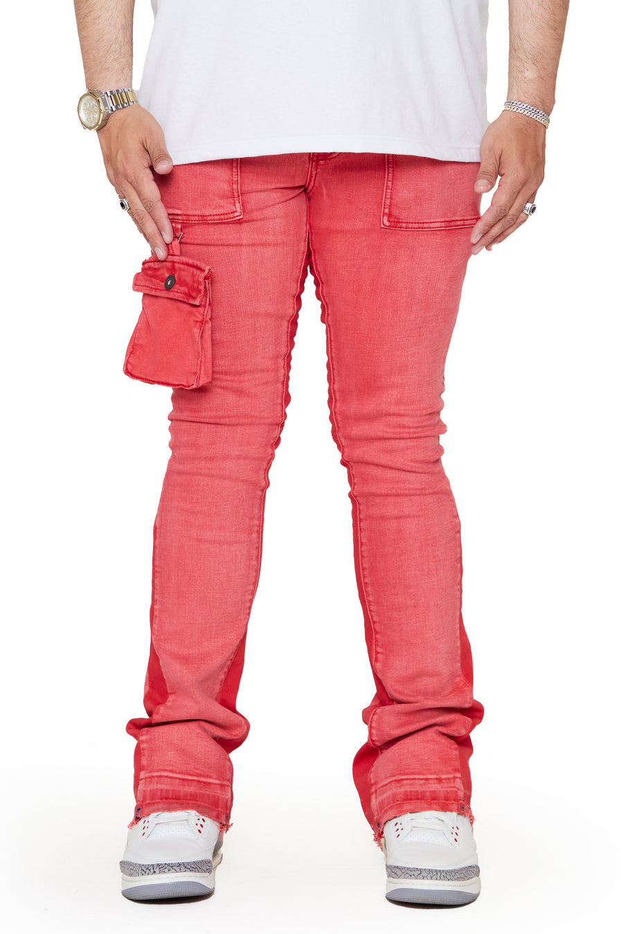 Buy VOI Jeans Men's Blood Red 100% Cotton Slim Fit Solid Half