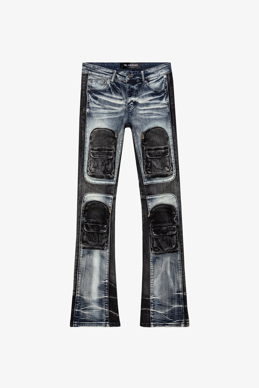 KIDS "DUAL SOLDIER" DENIM STACKED  BLACK BLUE