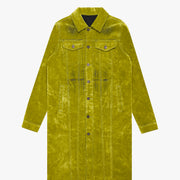 "NOCTURNE" GREEN SUEDE TRENCH COAT