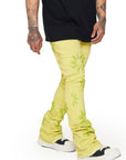 “ART” YELLOW STACKED FLARE JEAN