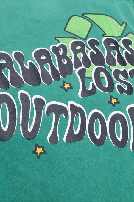 "CARE OUTDOORS" VINTAGE GRASS GREEN TEE