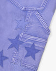"V-STARS” PURPLE WASHED STACKED FLARE JEAN
