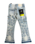 "V-STAR" KIDS STACKED FLARE "LT. BLUE WASHED"