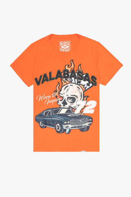 "RAWDEAL" VINTAGE FLAME ORANGE TEE