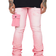 “SMOOTH” LT PINK STACKED FLARE JEAN