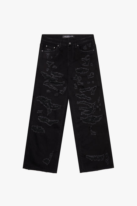 "SPLINTER" JET BLACK BAGGY JEAN