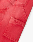 "ZERO" LIGHT RED WASH STACKED FLARE DENIM