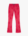 "LOOMIS" RED FLARED STACKED JEAN