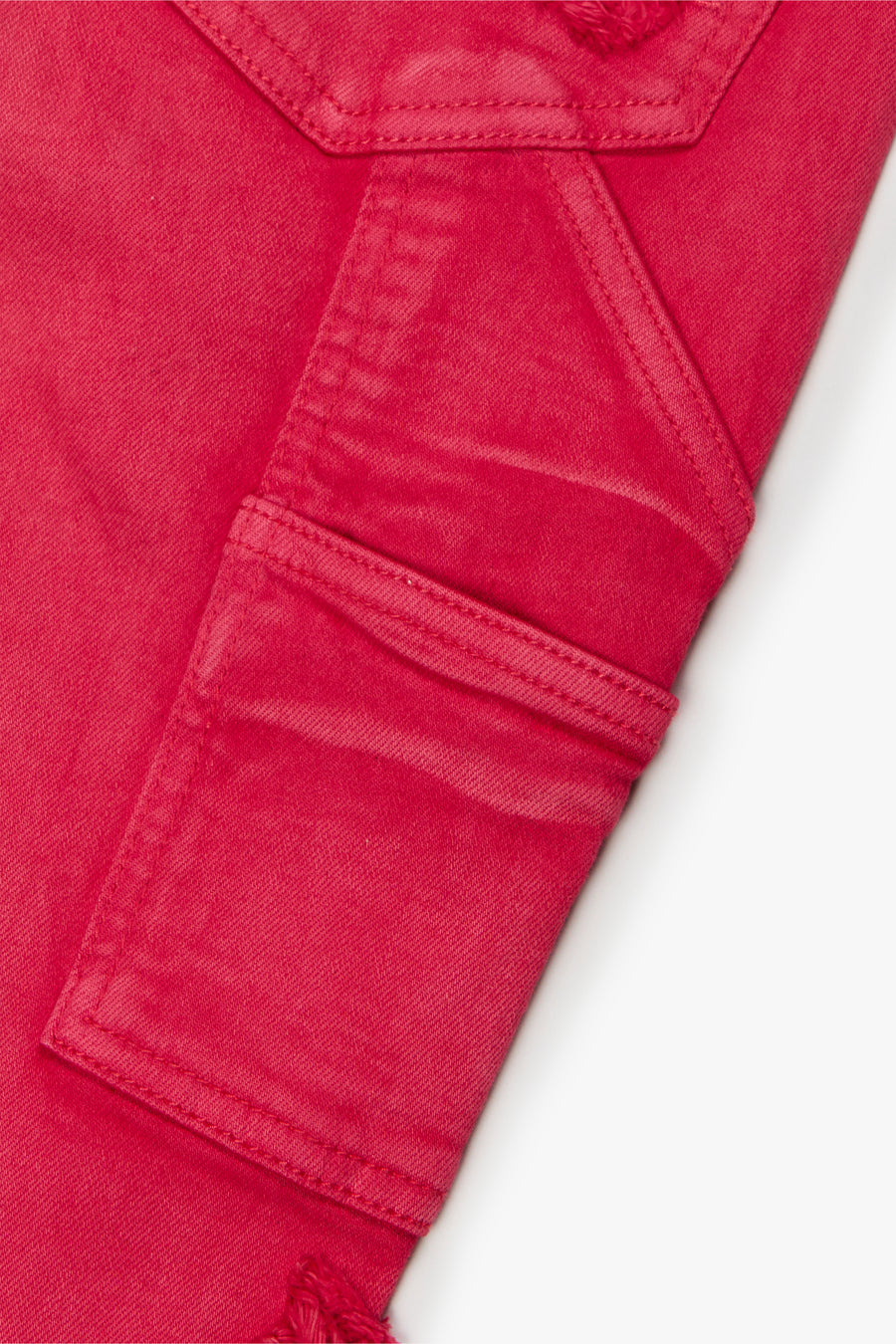 "LOOMIS" RED FLARED STACKED JEAN