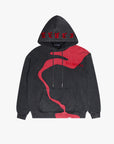 "RIVULET" GREY/RED HOODIE