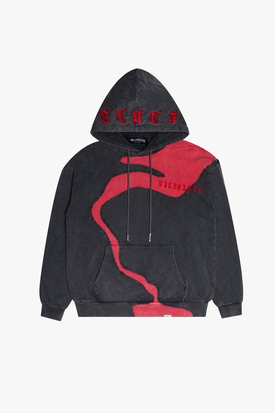 "RIVULET" GREY/RED HOODIE