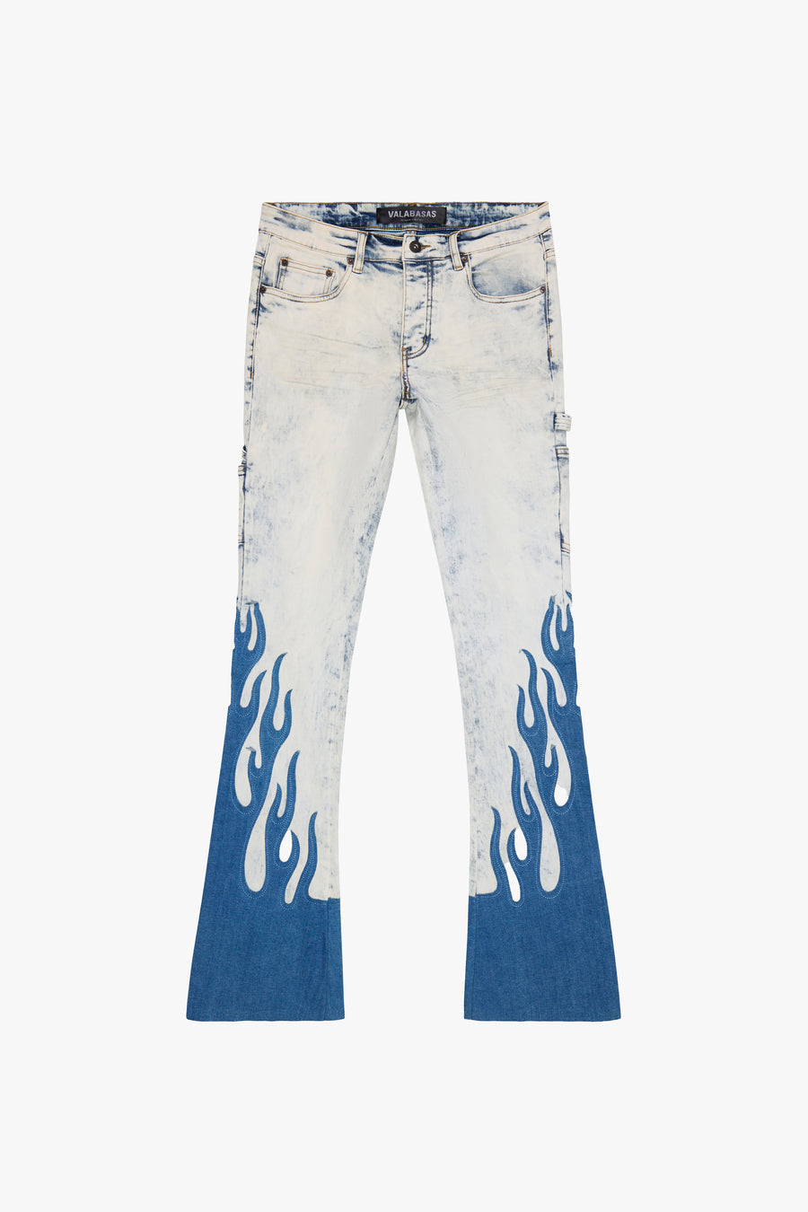 "FLAME" LIGHT BLUE STACKED FLARE JEAN