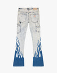 "FLAME" LIGHT BLUE STACKED FLARE JEAN