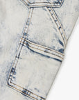 "FLAME" LIGHT BLUE STACKED FLARE JEAN