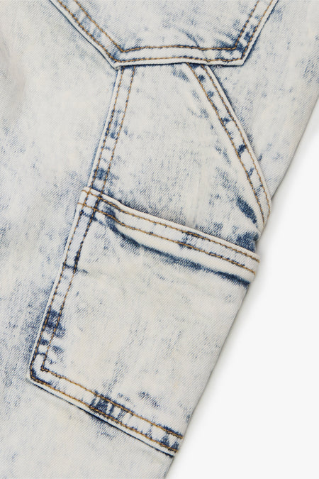 "FLAME" LIGHT BLUE STACKED FLARE JEAN