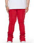 “CHAPTER” RED STACKED FLARE JEAN
