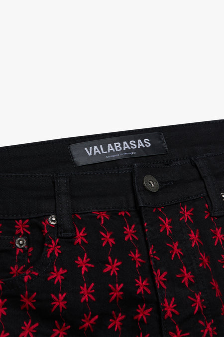 "ASTERISK" BLACK / RED STACKED FLARE