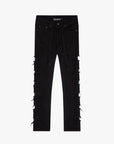 "LADDERED" BLACK SKINNY JEAN