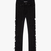 "LADDERED" BLACK SKINNY JEAN