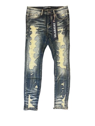 "TEARAWAY" DARK VINTAGE WASH SKINNY JEAN