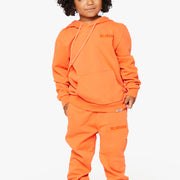 "VALA-ASCENT” KIDS FLEECE SET FLAME ORANGE