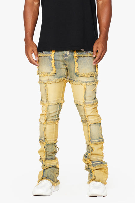 "THREADS‚Äù DIRTy VINTAGE WASH STACKED FLARE JEAN